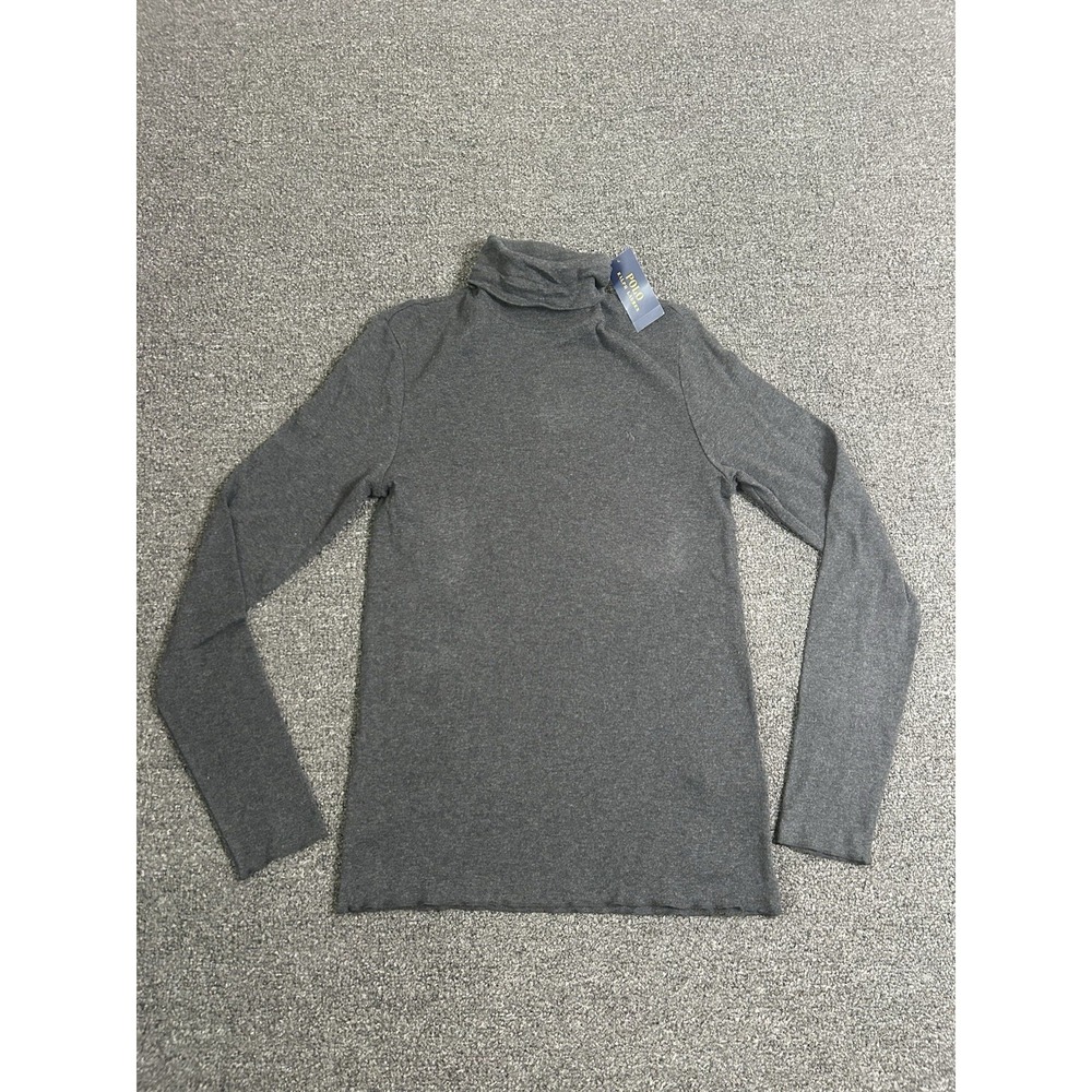 Polo Ralph Lauren Slim Fit Turtleneck Shirt Gray Womens XL‎ Grey Pony Preppy NEW